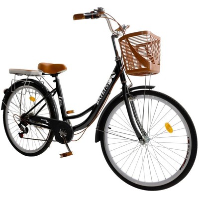 Topteng 26" Beach Cruiser Bike, 7-Speed Spoke Wheel Women Bicycle Girls' City Bike