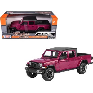 2021 Jeep Gladiator Overland Pickup Truck Purple with Matt Black Top 1/27 Diecast Model Car by Motormax - 1 of 4