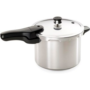 Presto Aluminum Pressure Cooker for Quick Flavorful Meals with Cover Lock Indicator Cooking Rack and Helper Hand, Heavy Gauge Aluminum, 6 Quart - 1 of 4