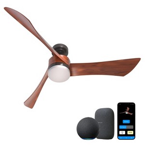 Promounts Smart ONE 54" WiFi Smart Ceiling Fan - Reversible, Color Temp Adjustable LED Light, Walnut - 1 of 1