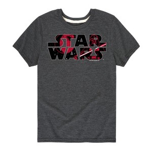 Boys' - Star Wars - Logo Darth Vader Short Sleeve Graphic T-Shirt - 1 of 4