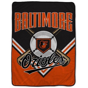 MLB Baltimore Orioles On Deck Ultra Cozy Blanket: Sports Team Logo Plush Throw - 1 of 3