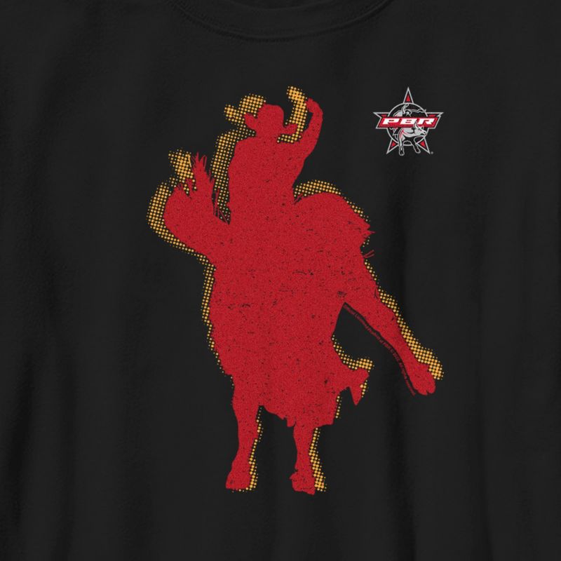 Boy's Professional Bull Riders Red Cowboy Silhouette T-Shirt, 2 of 6