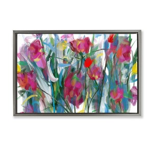 Stupell Industries Expressive Blooming Roses Floating Frame Canvas Art - 1 of 4