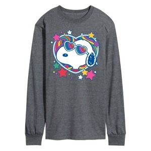 Men's - Peanuts - Snoopy Groovy Heart Long Sleeve Graphic T-Shirt - 1 of 4