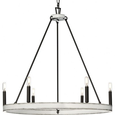 Progress Lighting Galloway 6-Light Chandelier, Matte Black, No Shade
