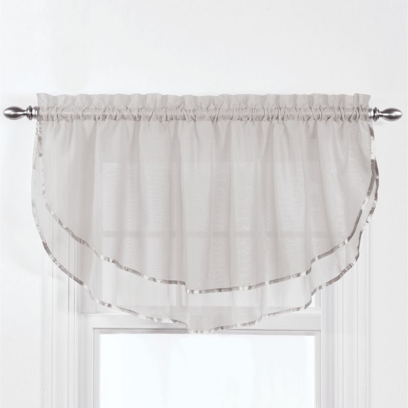 Collections Etc Elegance Sheer Ascot Window Valance, Allows Light to Enter While Maintaining Privacy - Decorative Accent for Any Room in, 2 of 4