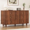 Drawer Dresser, Double Dresser With Solid Wood Legs, Chest Of Dresser For Bedroom, Living Room, Walnut - 3 of 4