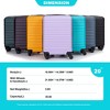 Gulches 3 Piece Luggage Sets ABS Lightweight Suitcase with Two Hooks, Spinner Wheels, TSA Lock, (20/24/28) Turquoise - 4 of 4