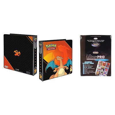 Ultra Pro Pokémon Charizard 2" 3-Ring Binder Card Album with 100 Ultra Pro Platinum 9-Pocket Sheets Card Game