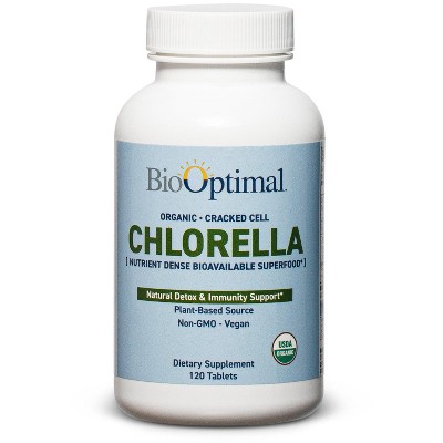 BioOptimal Organic Chlorella Tablets 1 Pack - Organic | Kosher | High Potency, Pure Chlorella raw superfood, Broken Cell Wall | High in Protein, no