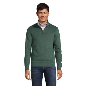 Lands' End Men's Bedford Rib Quarter Zip Sweater - 1 of 4