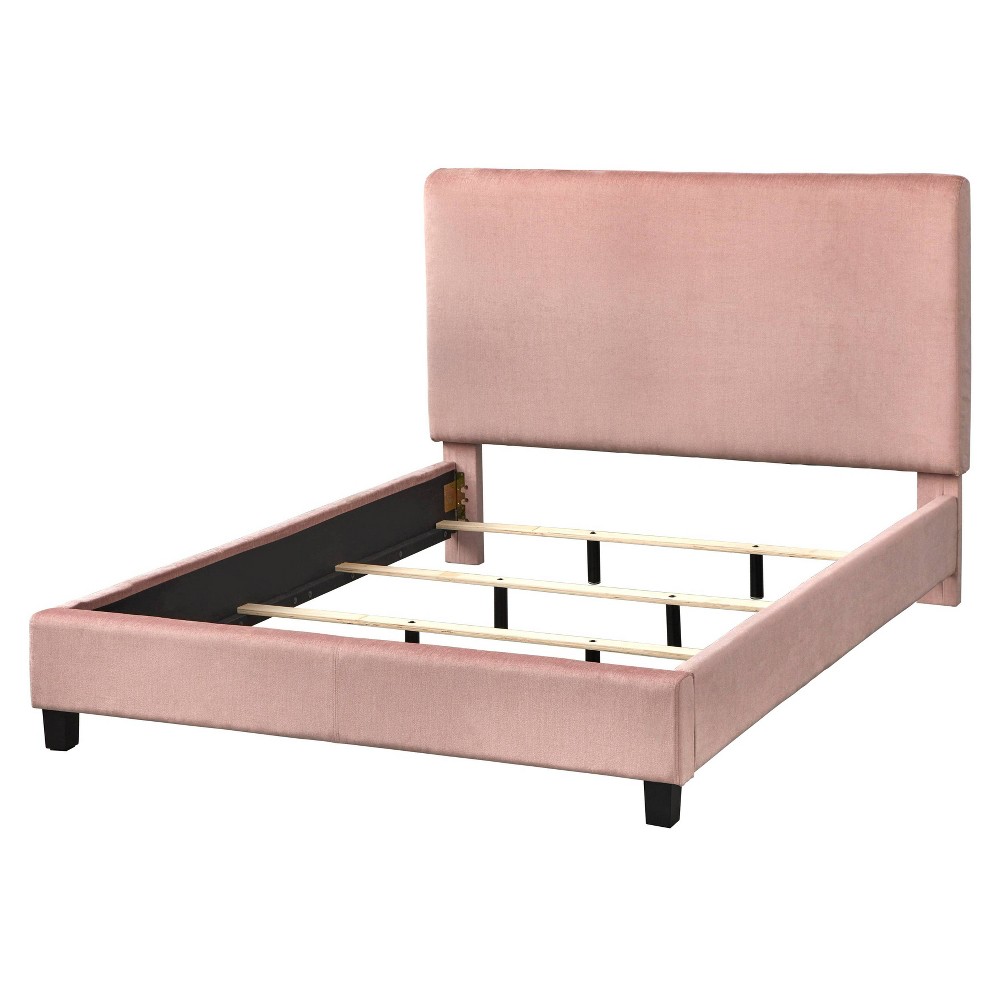 Photos - Bed Frame Queen Emery Upholstered  Pink - Lifestorey