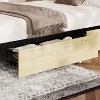 Jojoka Bed Frame with Natural Rattan Headboard, 4 Wooden Storage Drawers, Sturdy Metal Base with Durable Wooden Slats, No Box Spring Needed - 3 of 4