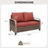 EAGLE PEAK Wicker Outdoor Patio Sofa Modern Rattan Patio Furniture Loveseat for Backyard Deck Porch Balcony, 2 Seat Loveseat - 3 of 4