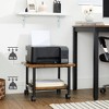 Industrial Under Desk Printer Stand 2-Tier Mobile Machine Cart with Shelf Heavy Duty Storage Rack for Office and Home Rustic - 3 of 4