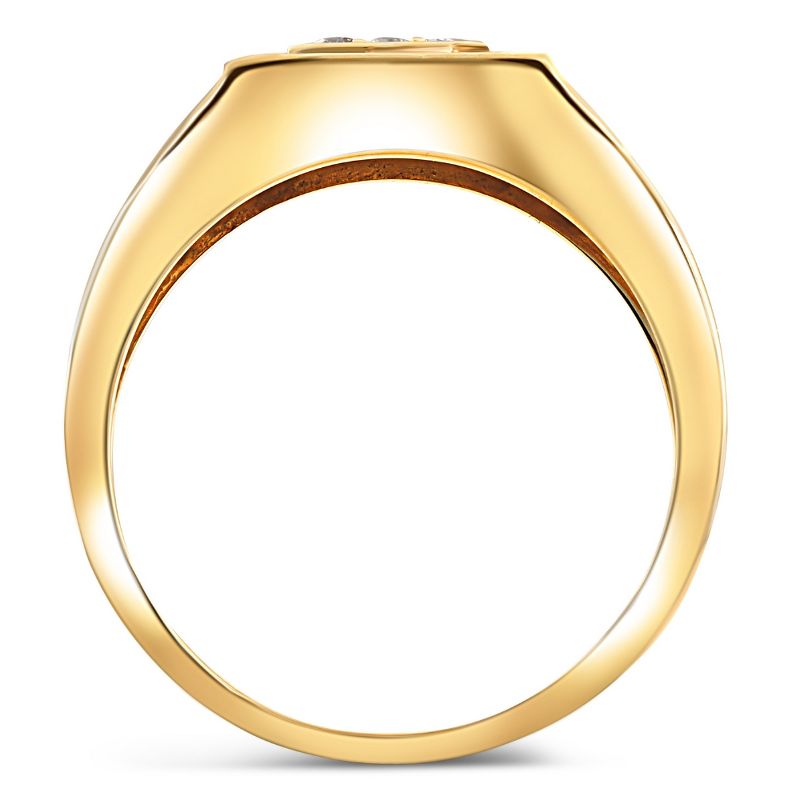 Pompeii3 1Ct TW Diamond Men's Anniversary Wedding Ring High Polished Band 10k Yellow Gold, 3 of 5