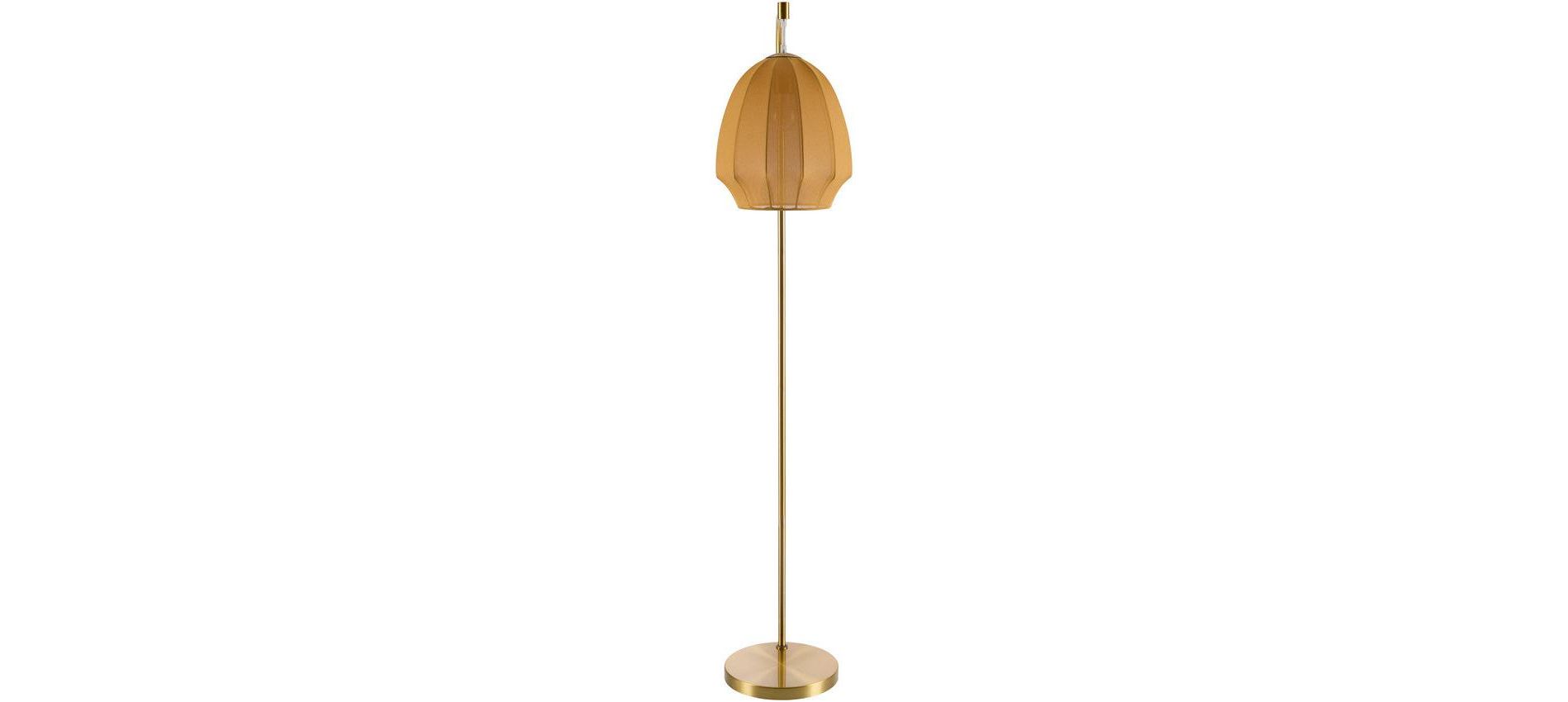 Livabliss Nokomis 62"H x 15"W x 12"D Modern Metallic - Gold Floor Lamps