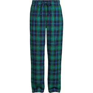 Lands' End Men's High Pile Fleece Lined Flannel Pajama Pants - 1 of 2