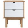vidaXL Bedside Cabinet OTTA Brown&White 17.7 in.x15.4 in.x22.4 in. Solid Wood Pine - 3 of 4