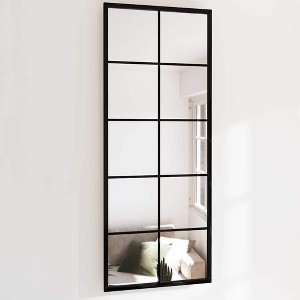 Mirror Black Metal, Glass Mirror Rectangular Traditional - 1 of 4