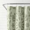 Sage Cotton Fabric Shower Curtain 72x 72 Inches Bathroom Soft Chenille Laurel Luxury Bath Decor Waterproof Easy Clean - 2 of 4
