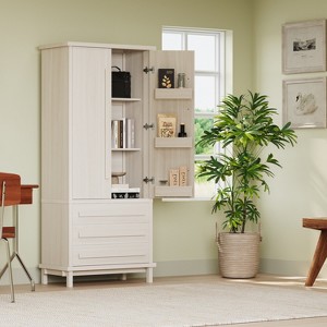 Christopher Knight Home Elia Modern Rubberwood Tall Storage Cabinet with 3 Drawers and Shelves for Living Room and Dining Room - 1 of 4