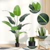 Whizmax Artificial Bird of Paradise Plant, 8 Trunk Fake Palm Tree with Large Faux Leaves, Indoor Tropical Decor for Home, Office, Housewarming Gift - 3 of 4