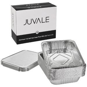 Juvale 20 Pack Aluminum Foil Pans with Lids 9x13, Disposable Half Size Deep Steam Table Pans Bakeware for Food, Baking, Roasting - 1 of 4