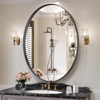 HOMLUX 20"x28"/24"x36"/26"x38" Oval Pill Bathroom Mirror Wall Mount Decorative Mirror Horizontal Vertical