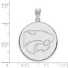 Black Bow Jewelry 14k White Gold Kansas State Wildcats NCAA Extra Large Pendant - 2 of 3