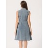 Allegra K Women's Sleeveless Button Down Distressed Midi Denim Shirt Dress - image 3 of 4