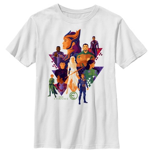 Boy's Marvel Eternals Triangle Portraits T-shirt - White - X Large : Target