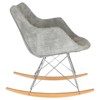 LeisureMod Willow Nursery Rocking Chair in Velvet Upholstery - Eiffel Ash Wood Base, Plus Comfort, Perfect for Nurseries - 3 of 4