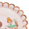 Blue Panda 48 Pack Scalloped Gold Foil Paper Plates, Ballerina Birthday Party Supplies, 9 In, Pink - 4 of 4
