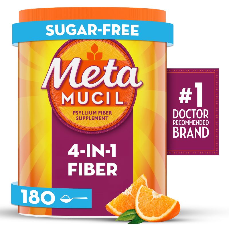 Metamucil Psyllium Fiber Supplement Sugar Free Powder - Orange, 4 of 15
