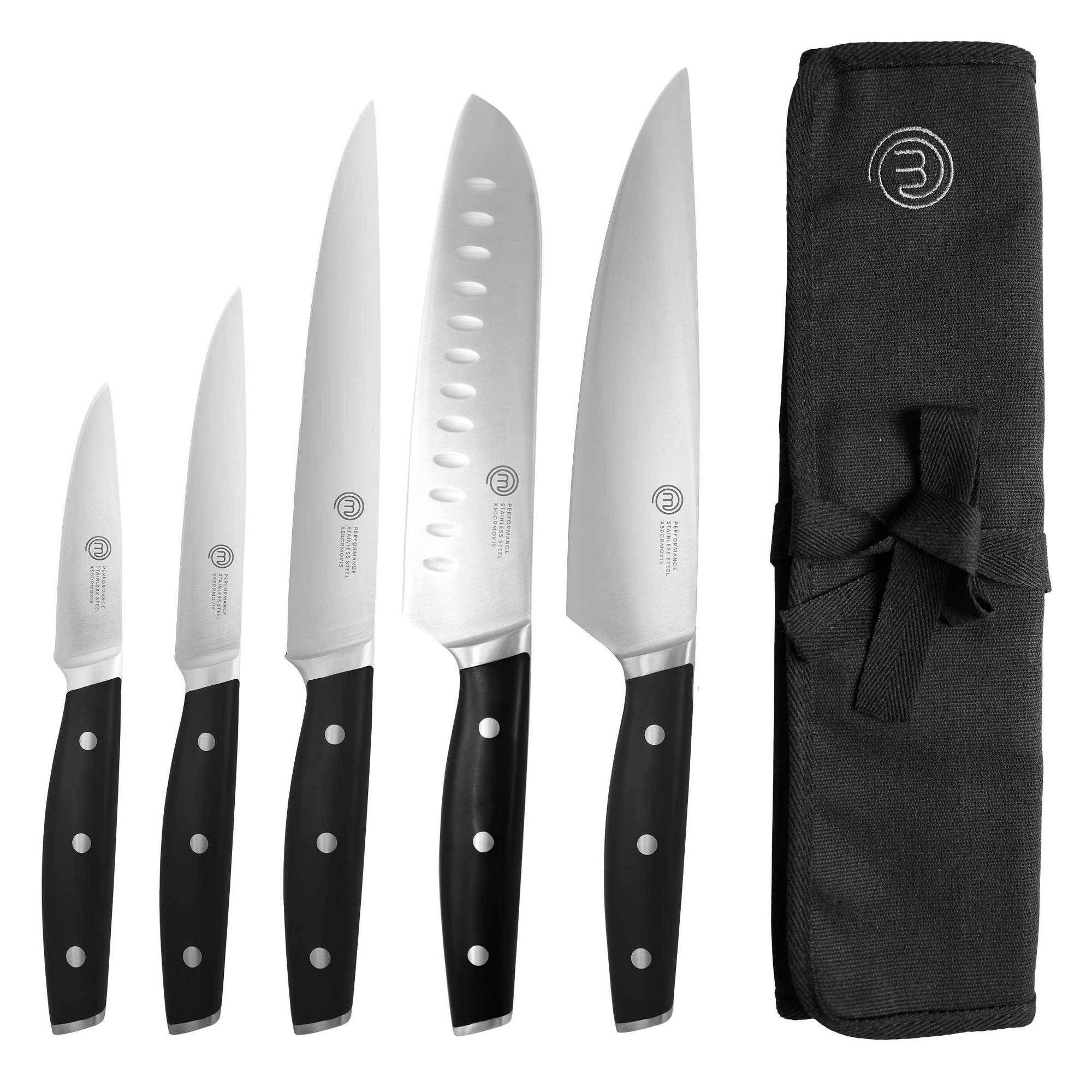 MasterChef 6pc Knife Set High Carbon Stainless Steel Knives Performance Collection: Stamped Cutlery, Polypropylene Handles