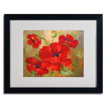 Trademark Fine Art -'Poppies' Framed Matted Art