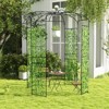Tangkula Birdcage Shape Garden Arch 9.4 x 6.8FT Heavy Duty Arch Trellis with Hanging Hook for Climbing Plants - 3 of 4