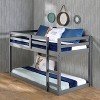 NicBex Twin Size Bunk Bed Wooden Bed Frame with Ladder and Full Length Guardrail, Space Saving, No Box Spring Required, Gray - 2 of 4