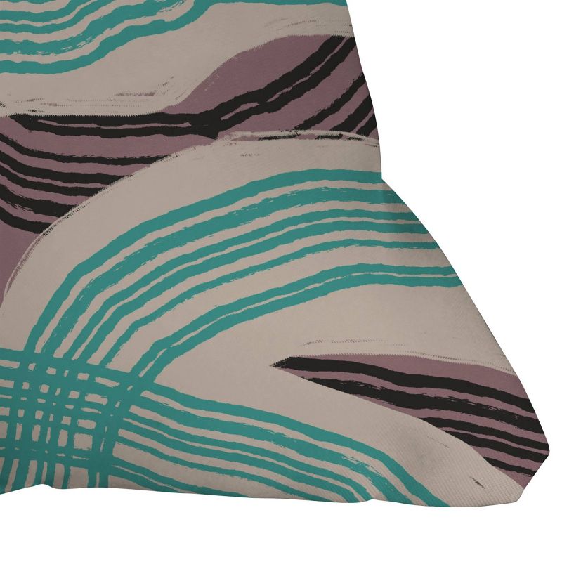 Little Dean Stripe Outdoor Throw Pillow Muted Pink/Green/Purple - Deny Designs, 3 of 5