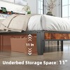 FURNIinspire Beds Modern Full Size Bed Frame Iron Platform Bed with Soft-Padded Headboard, Storage, Bedroom Furniture, Brown, 80.5"*54.1"*40.6" - 4 of 4
