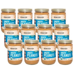 Woodstock Organic Smooth Peanut Butter - Case of 12/16 oz - 1 of 4