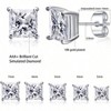 5 Pairs Princess Cut Cubic Zirconia Stud Earrings for Women/Men - 18K Gold Plated Hypoallergenic 3 - 7mm Square Clear CZ Earring Set - 2 of 4