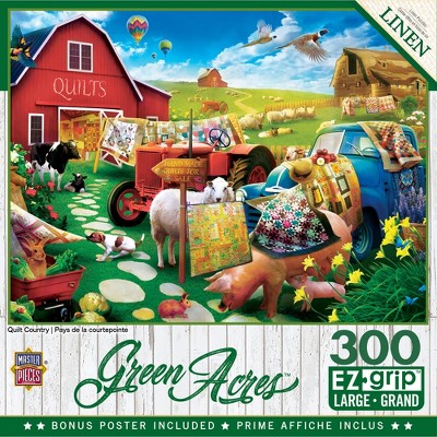 MasterPieces Green Acres Puzzles Collection - Quilt Country 300 Piece EZ Grip Jigsaw Puzzle