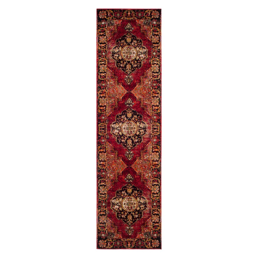 2'3inx12' Salamis Rug Red/Multi - Safavieh