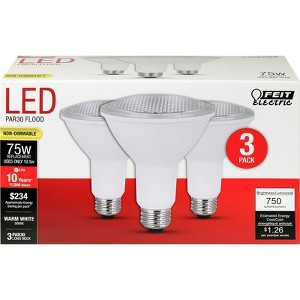 Feit Electric PAR30 E26 (Medium) LED Bulb Warm White 75 Watt Equivalence 3 pk - 1 of 1