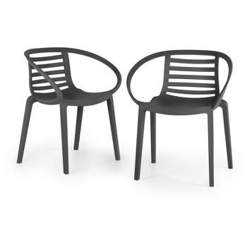 WRGHOME Syracuse Modern Outdoor/Indoor Plastic Resin Stacking Patio Dining Chairs  (Set of 2)