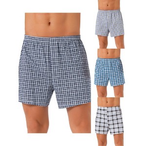INSPIRE CHIC Men's 4 Pack Classic Plaid Printing Boxer Shorts - 1 of 4