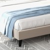 Bed Frame with Headboard – Upholstered Velvet Platform Bed, Rivet Button Tufted, Heavy Duty, No Box Spring - 4 of 4